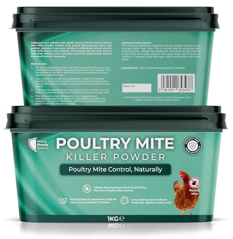 Poultry Mite Killer Powder 1KG | Diatomaceous Earth | Diatomaceous Earth Food Grade | Diatomaceous Earth Pest Control | Effective Red Mite Treatment for Chickens | Chicken Dust Bath Essential