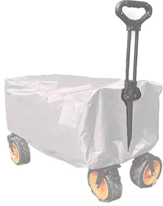 Abdeckung für Bollerwagen, Abdeckung für faltbar Bollerwagen, 210D Oxford Wasserdicht Anti-UV Staubdicht Bollerwagen Abdeckung Gartenwagen Abdeckung (Silber)