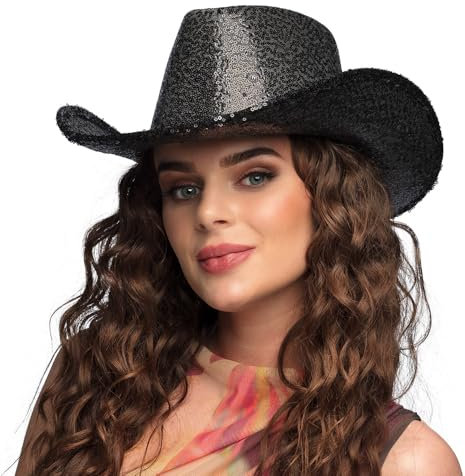 Boland - Cowboyhut Rodeo Party, Hut für Faschingskostüme, Karneval, Mottoparty und JGA, Schwarz