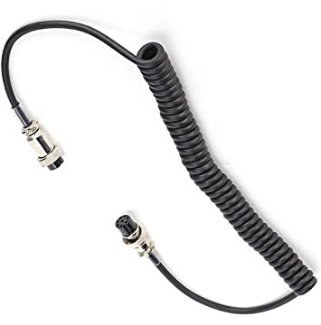 Rankomu 8 Pin Desktop Mic Cable Microphone Cable 8 Pin Female Desktop PVC Mic Cable Replacement for Yaesu MD-1, MD-100, MD-200, 1.5 m Long, Black