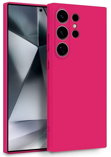 MyGadget Cover compatibile con Samsung Galaxy S25 Ultra - Custodia in Silicone Morbido a Doppio Strato – Case Protezione Fotocamera & Fodera Interna - Rosa magenta