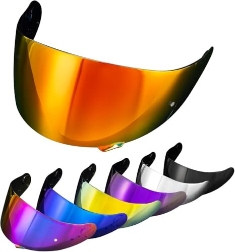 PSLER Helm Visier Verspiegelt für Shoei GT Air GT Air 2 TC-5 TC-9 Neotec CNS-1,Helmvisier Getöntes Visier Motorradhelm Zubehör Ersatz(Tiefrot)
