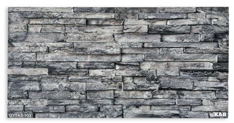 K&B Panels 3D Wall Panels, Realistic Slate Effect Styrofoam Wall Panelling Kit, Lightweight, Easy to Install, Dual Insulation to Reduce Acoustic Noise, Indoor & Outdoor (Grey) (10 Panels)