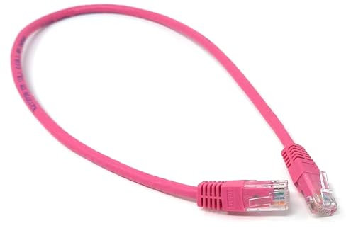 DRUT Cat6 Ethernet Cable – High-Speed Gigabit LAN Cable, RJ45 Network Patch Cord, PoE Compatible – for Router, Modem, Smart TV, PC, Switch (Pink, 0.5m)