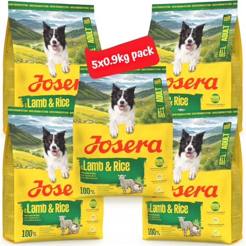 JOSERA Lamm & Reis | 5X 900 g | Trockenfutter für Erwachsene Hunde | Adult | Monoprotein - 100% Lamm | Glutenfreies Premiumfutter für empfindliche Hunde | proteinarm & fettreduziert - gut verträglich
