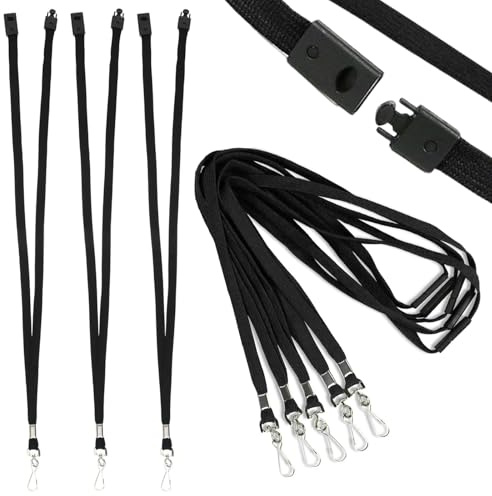 YRUHAN 20 Stück Schließe Umhängebänder, Schlüsselband mit Sicherheitsverschluss, Lanyard mit Swivel Schließe, Abnehmbar, Weiches Material, Geeignet für Mitarbeiterausweise, ID Karten, Badges