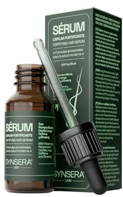 SYNSERA Stärkendes Haarserum gegen Haarausfall für Männer und Frauen, mit Koffein, Capilia Longa, Rosmarin, Ginseng, stimuliert das Wachstum, ohne Parabene oder Sulfate, natürliche Inhaltsstoffe, 30