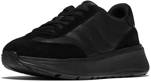 Fitflop F-Mode T-Toe Wave Leather Trainers UK 4 Black