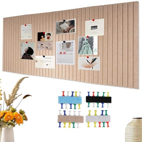 Inodiref Filz Pinnwand Selbstklebend 120x80cm 4 Stück Pinnwand Groß 0,9cm Dick 60x40cm Korkplatte Dekorative Pinwand Filz für Büro Küche Schule Fotos Memos (Dunkel Kamel)