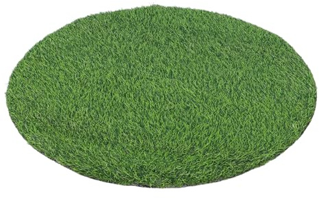 SEWACC Kunstrasen Tischläufer 65cm Rund für Kanaldeckel Dekoration UV Beständig Vielseitig Zuschneidbar Wetterfester Outdoor Kunstrasenteppich für Garten und Terrasse