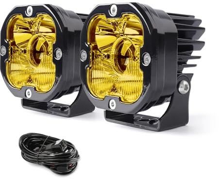 CO LIGHT 3 Zoll LED Arbeitsscheinwerfer, A-Säulen LED Zusatzscheinwerfer für Off-Road/Truck/Pickup/Motorrad/UTV Superhelle Gelbes Licht