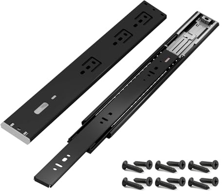 VADANIA 600mm Push to Open Drawer Runners, #F45 1 Pair | 45kg capacity, full extension, ball bearing, side mount, touch open slides for no handle cabinet.