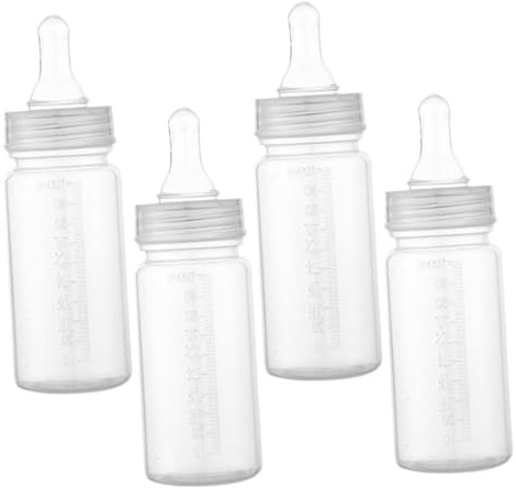 Abaodam 4 Stück pack Einweg Babyflaschen 100ml für Neugeborene 0 3 Monate aus Kunststoff mit Skala Auslaufsicher Klein Tragbar für Reisen und Unterwegs