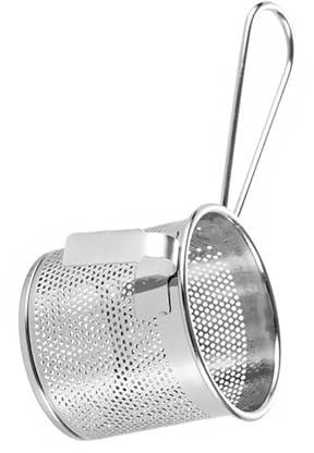 Mesh Net Colander Hanging Design Hot Pot Stainless Steel | Sieve Strainer, Easy to Clean for Home and Restaurant Use, Side Hanging Hook