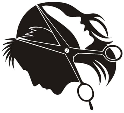 STAHAD Kreative Friseursalon Wandaufkleber aus Schwarzem Pvc für Männer und Frauen Einfache Anbringung Stilvolle Haarschnitt Wandtattoos zur Dekoration von Musikzimmer und Salon