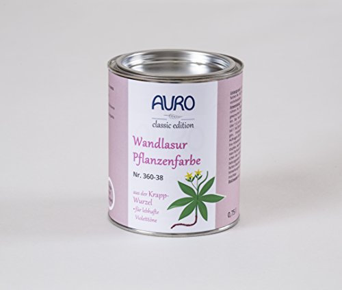 AURO Wandlasur-Pflanzenfarbe - Krapp-Rot (Blauton) - 0,75L