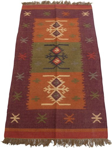 Orientalischer grob gewebter Kelim Teppich 160 * 90 cm - Muster 7 / Teppiche und Bodenmatten
