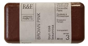 R & F 40ml (small cake) Encaustic (Wax Paint) Brown Pink (1134)