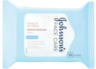 Johnson's Face Care Makeup Moisturising Wipes, Pack of 25 Wipes, packaging may vary