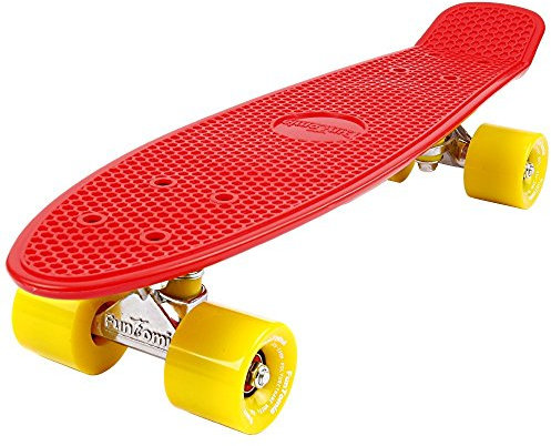FunTomia Mini-Board 57cm Skateboard mit oder ohne LED Leuchtrollen inkl. Aluminium Truck und Mach1 ABEC-11 Kugellager