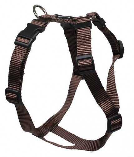 Feltmann Mopsgeschirr Hundegeschirr Soft Nylon, Uni Braun, 7-13kg, 20mm