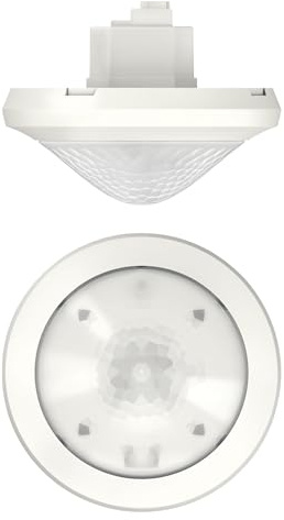 Theben 2089000 theRonda P360 KNX UP WH Präsenzmelder PIR 2 Kanäle | Unterputz-Deckenmontage, KNX, runder Erfassungsbereich 360°, 24 m/452 m², 2 Kanäle Licht, 2 Kanäle Präsenz für HKL, weiß