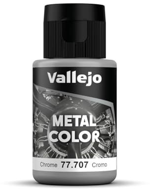 Vallejo Metal Color Pintura Acrílica Cromo Acabado Realista, 32 ml. para Aerógrafo para Modelismo