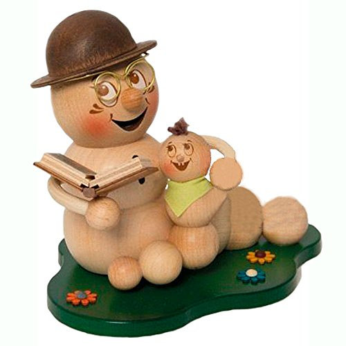 Kuhnert Räuchermann Räucherwurm Rudi Opawurm mit Enkel