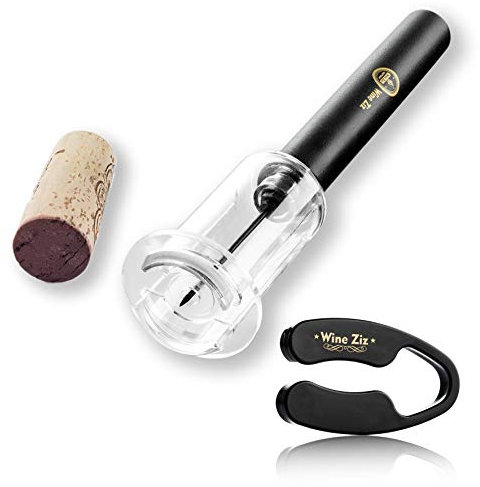 Wine Ziz Amazingly Simple Wine Opener with Foil Cutter Gift Set for Wine Lovers | Wine Pump Air Pressure Wine Bottle Opener Easy Cork Remover Corkscrew | Wine Bottle Openers Best Sellers (Black)