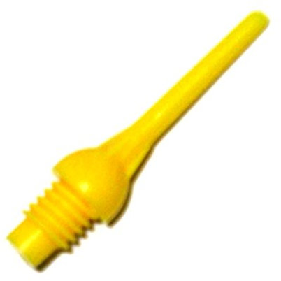 MS-DARTSHOP Profi Soft Dart Spitzen (Ballpoint) 2BA (kleines Gewinde) ca. 20mm, Incl. 1 Satz MS-DARTSHOP Flights (Gelb, 100)