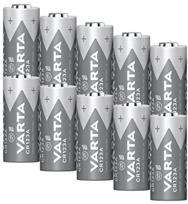 10er Pack kompatibel mit Varta CR123A Lithium Batterie 3V | Hochleistungsbatterie für Kamera, Taschenlampe, Blitzgerät, Bewegungsmelder & Smart Home