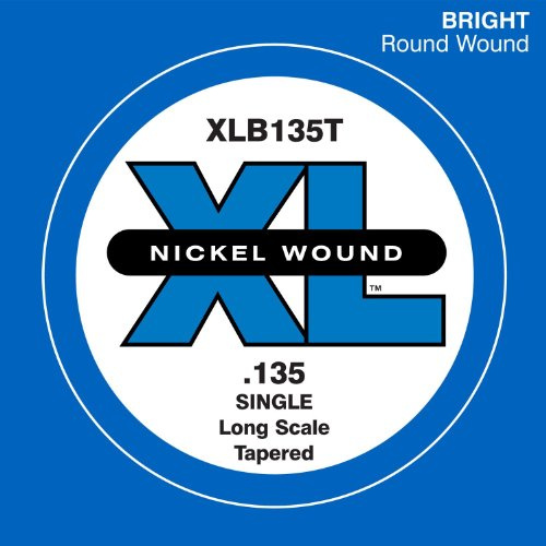D'Addario XLB135T .135 Long Scale Nickel Wound Tapered Single String for Bass Guitar