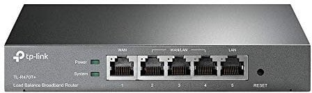 TP-Link Load Balance Breitband-Business-Router mit bis zu 4 WAN-Ports, Grau (TL-R470T+)