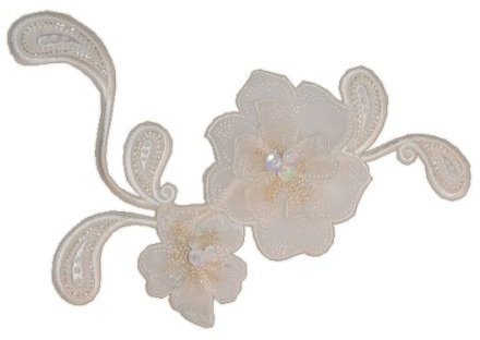 alles-meine.de GmbH Blumenranke Creme 18,6 cm * 10,6 cm Bügelbild weiß beige Ivory Blumen Aufnäher Applikation Blumen