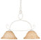 Helios Leuchten 2020711/W Deckenleuchte Korblampe natur-farbig | Rattanlampe Rattanleuchte rustikal Landhausstil | Pendellampe Pendelleuchte Rattan | Hängelampe Esstisch 2 x E27