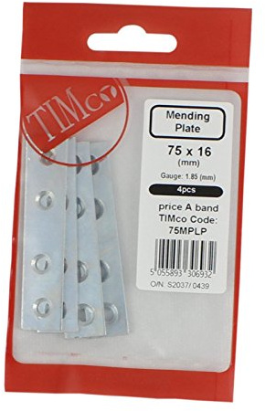 TIMCO 100mm Mending Plate Pack - 100 x 22mm - Pack of 4