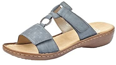 Rieker Femme Mules et Sabots 60885, Dame Mules, Glissades,Jardin,Semelle à Plate-Forme,Azur / 12,39 EU / 6 UK