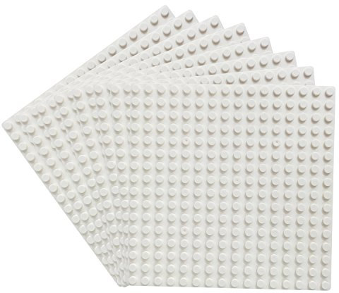 Katara 1741 - Bauplatten Platten 8er Set 13cmx13cm/16x16 Pins, Grundplatte Kompatibel Lego, Sluban, My, Papimax, Weiß