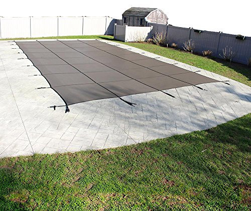 Pool Mate 1632NS-90-TAN-PM Tan Mesh Safety Cover for 16 ft. x 32 ft. Swimming Pool