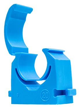 Talon - 19-21mm Single Hinged Pipe Clip x100 - Blue - 360° Fixing for Pipework - UV Stabilized - Up to 85°C - Safe for Use On Plumbing, Gas and Air Conditioning Pipe