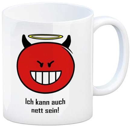 Kaffeebecher mit Spruch: Ich kann auch nett sein! Tasse Kaffeetasse Becher