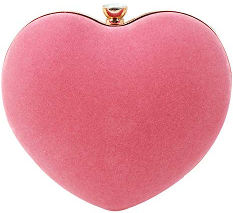 Ashdown Borsa a tracolla da sera da donna in pelle scamosciata a forma di cuore borsa a tracolla per feste, rosa, Taglia unica, Frizioni