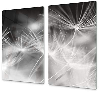 Asse da cucina in VETRO temperato – Tagliere in vetro – pezzo UNICO (60x52 cm) o DUE pezzi (30x52 cm ognuno); D06 Serie Fiori: Fiore 7