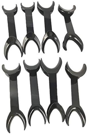 Healifty T-Form Dental Doppelkopf-Mund-Öffner Zahnaufhellung Dental Kieferorthopädische Werkzeug-Retraktor 8pcs (Schwarz)