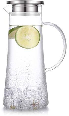 Hwagui – Carafe d'eau en verre résistante à la chaleur et à la chaleur 1500ml/51oz glass water carafe pitcher, 1500ml/51oz
