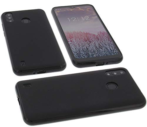 foto-kontor Hülle kompatibel mit Blackview A60 Pro Tasche Gummi TPU Schutz Handytasche schwarz