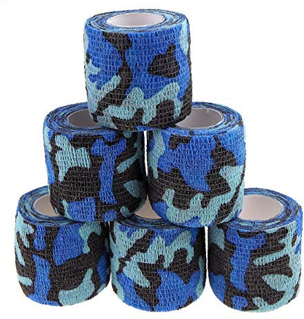YINETTECH Camouflage-Klebeband, selbstklebend, für die Jagd, Tarnmuster, Vliesstoff, Outdoor, Stretchband, 5 cm x 4,5 m, 6 Stück
