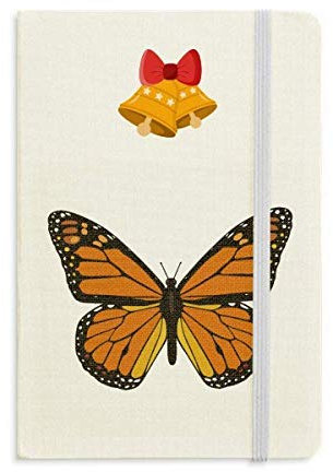 Notizbuch mit Schmetterlings-Motiv, Orange