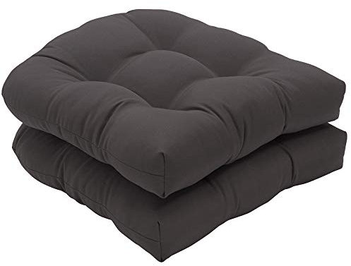 SWECOMZE 2pc Sitzkissen Polster Kissen,Hochwertig Stuhlkissen Bezug Waschbar und Pflegeleicht Sitzpolster Gartenstuhl Polster,48x48cm (Dunkelgrau)