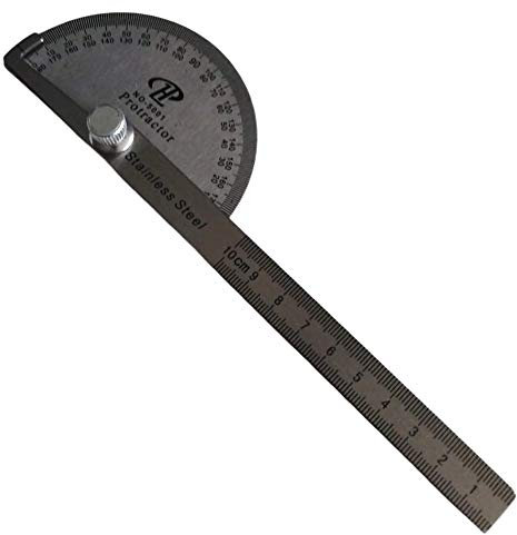 FAST WORLD SHOPPING ® Goniometro Manuale 180 Gradi In Acciaio Riga Metrica 10 cm Righello Misuratore Misura Angoli